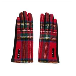 Red Plaid Gloves. One Size fits most - New